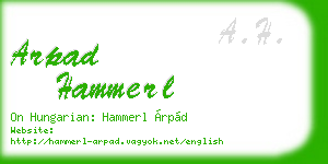 arpad hammerl business card